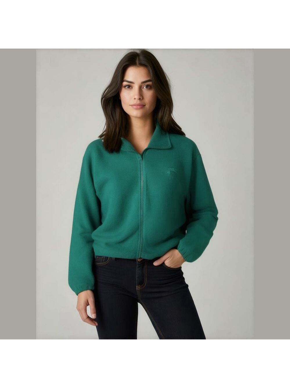 Women's Atletica Green Fleece Jacket Size S